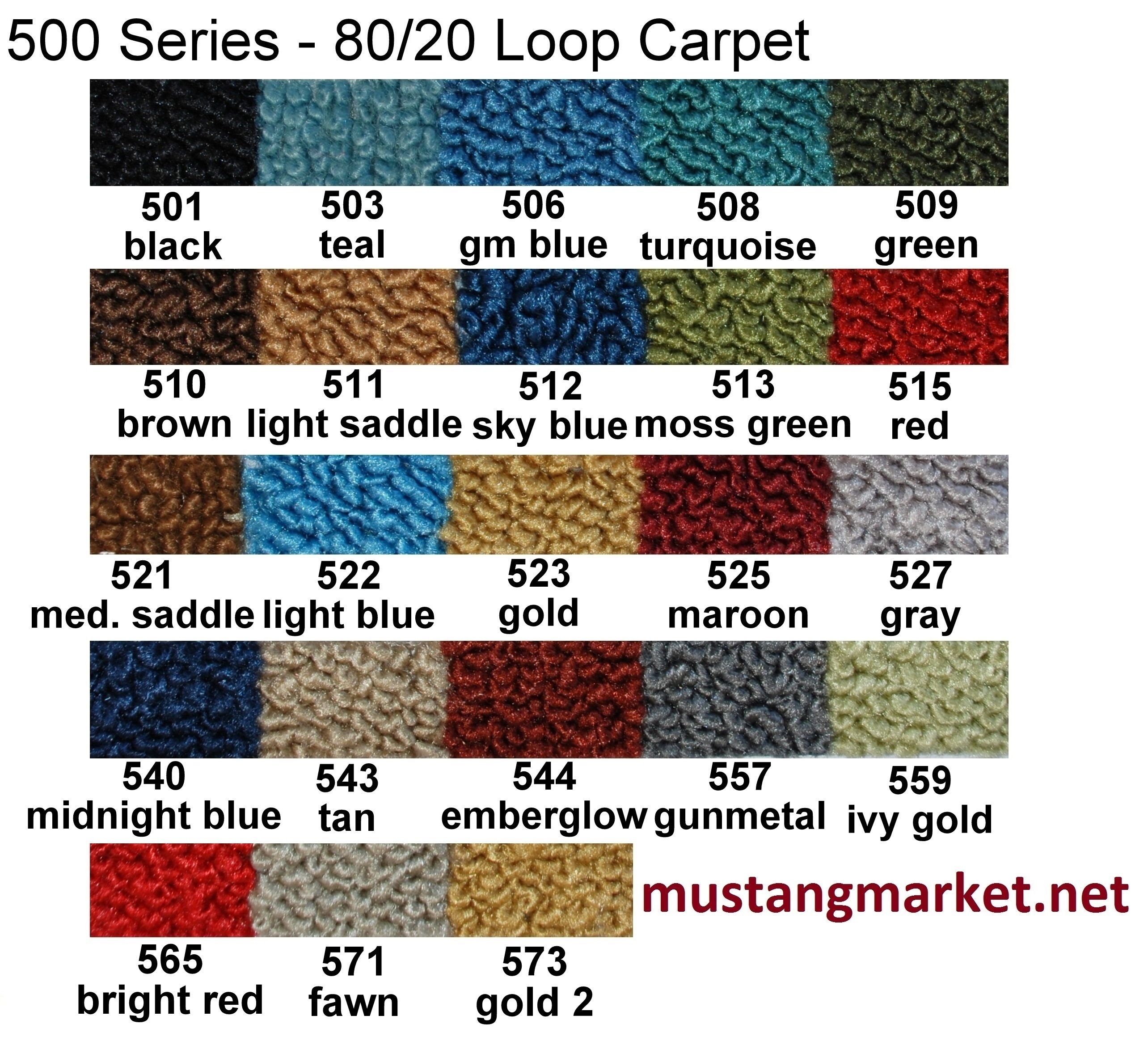 1964 1/2 Mustang Molded Carpet Kit